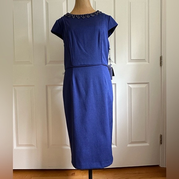 Adrianna Papell Blue Dress NWT Cocktail S12 New w Tags attached - Picture 5 of 16